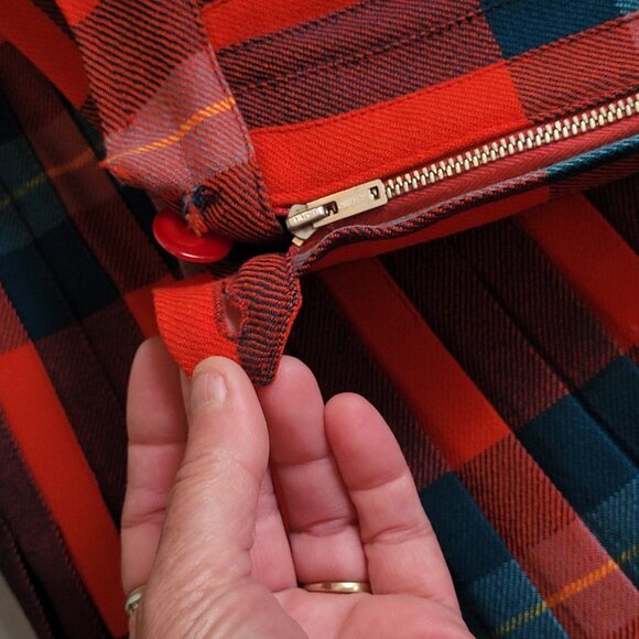 Suzanne Vintage Plaid Pleated Skirt Girls 12 CND 10 US Waist 24" Cabincore - Picture 4 of 10